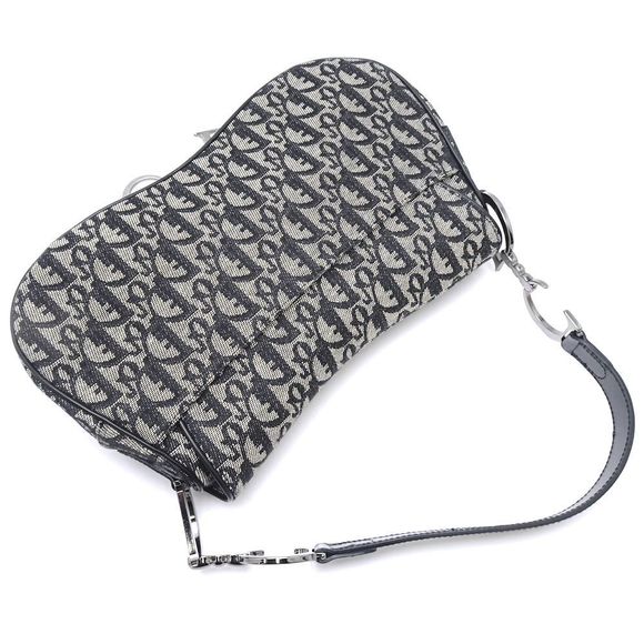 Christian Dior Double Saddle Bag Trotter Black Gray - Picture 3 of 9